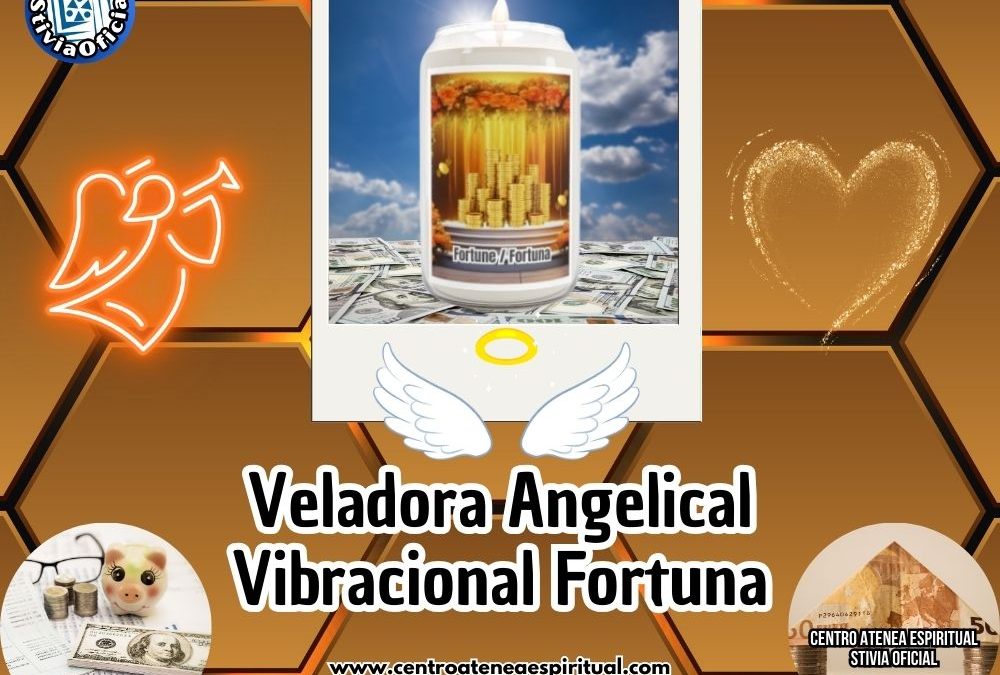Fortuna Veladoras Angelical Vibracionales, Ángeles Scented Candle,13.75oz Attract Fortune Stivia.