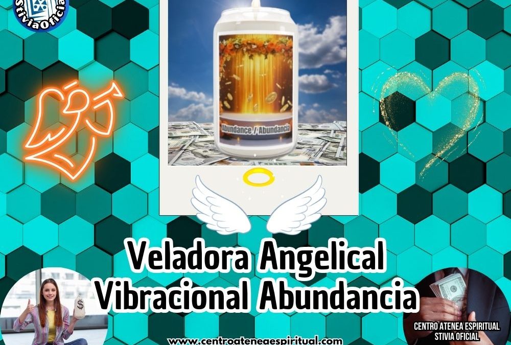 Abundancia Veladoras Angelical Vibracional, Ángeles Scented Candle,13.75oz Abundance Stivia.
