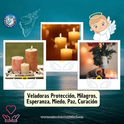 Veladora Para Miedo, Paz, Salud Angelical, Scented Candles, 9oz. Candle for Fears, Peace, Health Stivia.